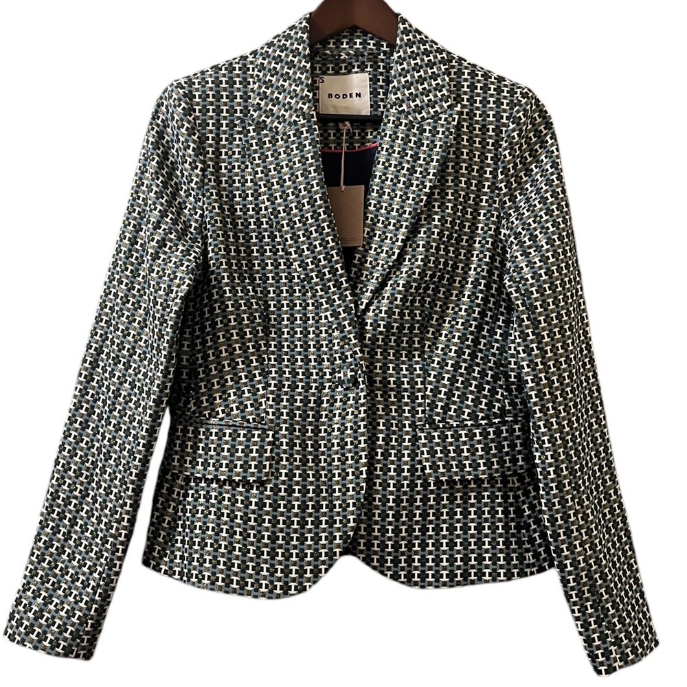 Boden Jacket The‎ Canonbury Jacquard Blazer Sz S US 4 - Picture 5 of 14